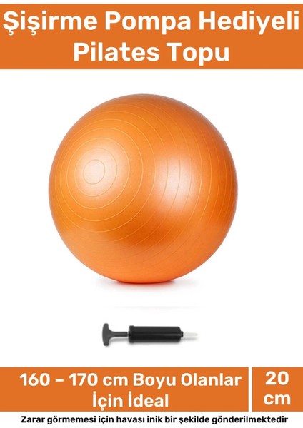 Profesyonel Seri Dayanıklı Yüksek Kalite Mini Gymball 20CM Turuncu Pilates Topu Şişirme Pompa Hediye