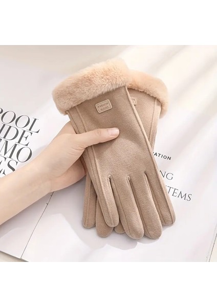 Eldiven Kadın Kadife Sıcak Eldiven Artı Kadife Kalınlaştırılmış Dokunmatik Ekran Eldiveni (Yurt Dışından) fiyatları