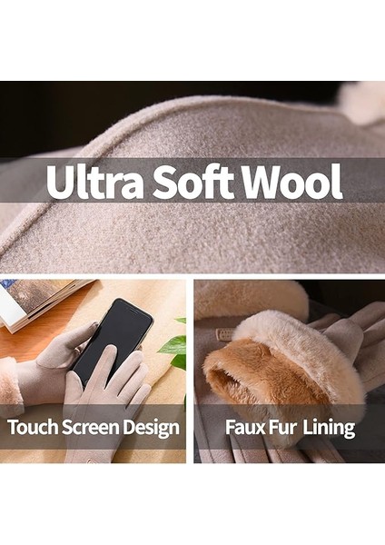 Eldiven Kadın Kadife Sıcak Eldiven Artı Kadife Kalınlaştırılmış Dokunmatik Ekran Eldiveni (Yurt Dışından) modelleri