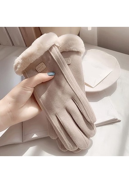 Eldiven Kadın Kadife Sıcak Eldiven Artı Kadife Kalınlaştırılmış Dokunmatik Ekran Eldiveni (Yurt Dışından) indirimleri