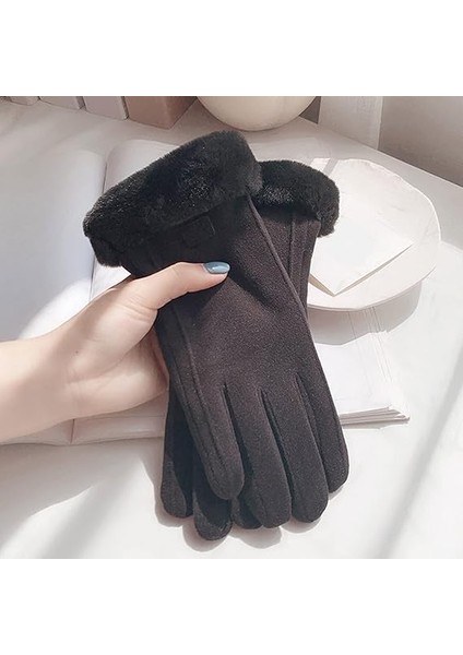 Eldiven Kadın Kadife Sıcak Eldiven Artı Kadife Kalınlaştırılmış Dokunmatik Ekran Eldiveni (Yurt Dışından) modelleri
