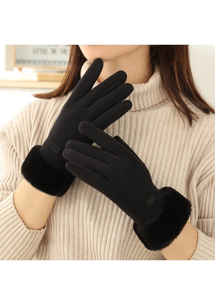 Eldiven Kadın Kadife Sıcak Eldiven Artı Kadife Kalınlaştırılmış Dokunmatik Ekran Eldiveni (Yurt Dışından) fırsatları