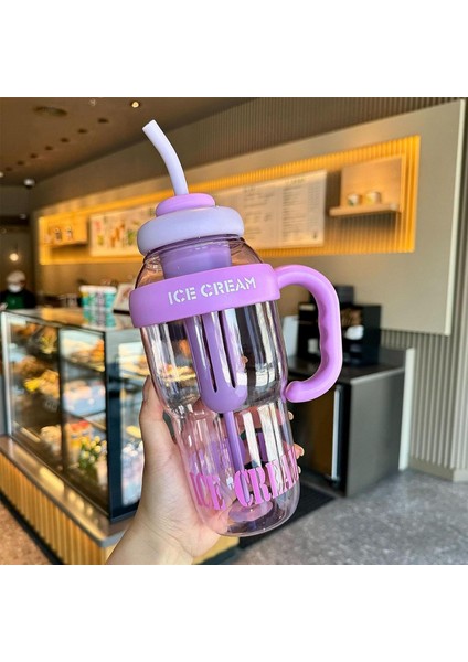 Su Şişesi 44OZ/1300ML Saplı ve Pipetli Spor Dış Mekan Su Şişesi, Su Içecekleri, Spor, Seyahat, Araba ve Okul Için Uygundur (Yurt Dışından)