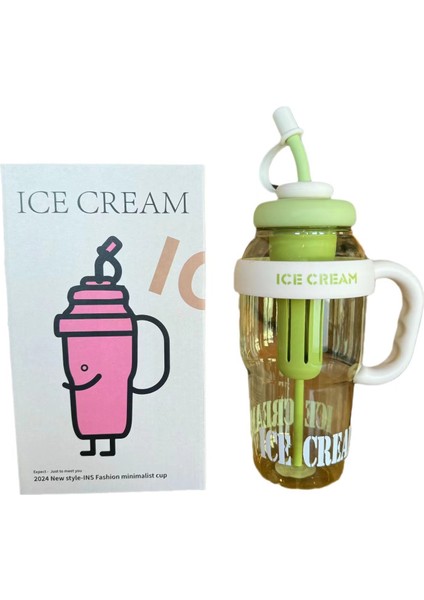 Su Şişesi 44OZ/1300ML Saplı ve Pipetli Spor Dış Mekan Su Şişesi, Su Içecekleri, Spor, Seyahat, Araba ve Okul Için Uygundur (Yurt Dışından)