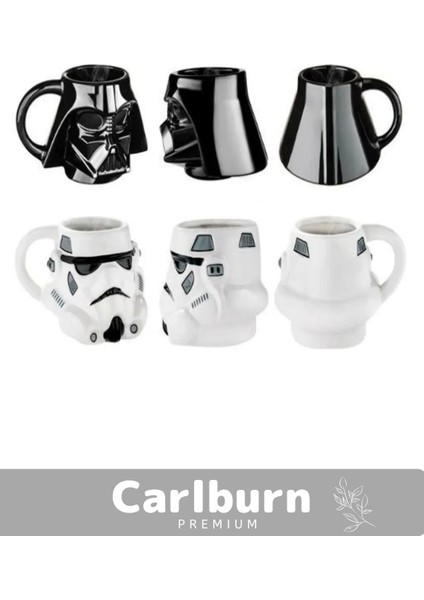 Premium Özel Tasarım Hediye Kutulu - Star Wars Şekilli Seramik Kupa - 14 x 15 cm - 3D Bardak fiyatları