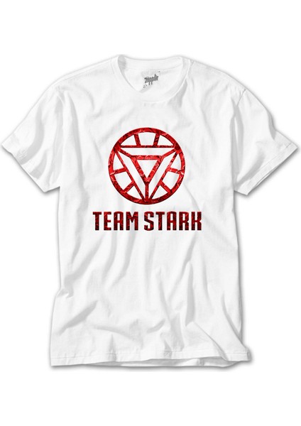 Iron Man Team Stark Beyaz Tişört