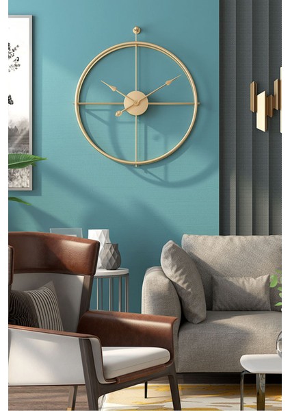 Altın Renkli Modern Dekoratif Duvar Saati 75x85 cm fırsatları