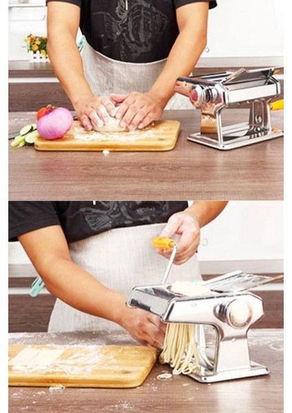 Compact Erişte Makarna Yapma Kesme Makinesi Hamur Lazanya Spagetti Raviolli Yapma Makinesi