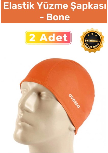 Özel Üretim Su Geçirmez Silikon Yüzücü Havuz ve Deniz Bonesi Elastik Yüzme Şapkası 2'li Set