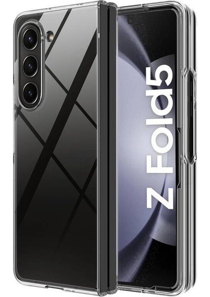 Samsung Galaxy Z Fold 5 Kılıf Şeffaf Tasarımlı Droga Premium Kapak