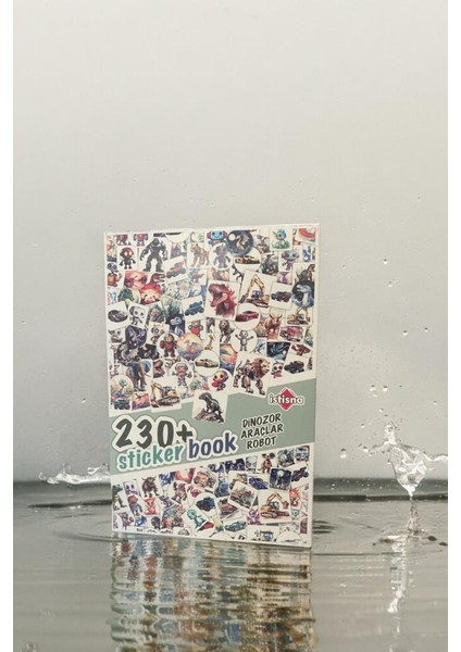 15 Sayfa 230+ Dinozor Araçlar Robot Sticker Book Etiket Kitabı Sticker Defteri A5 Boyut Etiket Seti