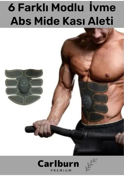 Özel Üretim 6 Farklı Modlu Kumandalı Pedli Ritim Yumuşak Ivme Six Pad Abs Mide Kası Aleti
