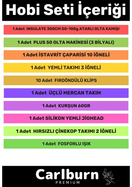 Özel Üretim Şık Taşıma Çantalı Hazır Kurulu Balık Tam Takım Hobi Kıyı Olta Seti - 3m Kamış Hediyeli