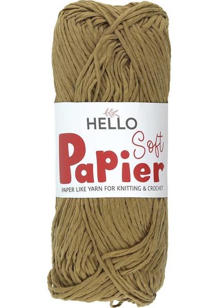 Soft Papier Hasır İp Kağıt İp Çanta Örme İpi 100 Gram 100 Metre Koyu Bambu P04