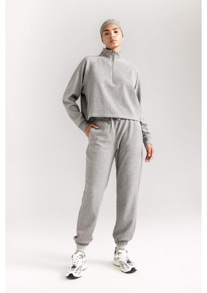 Fit Standart Fit Jogger Eşofman Altı Beli Paçası Lastikli D1707AX24AU
