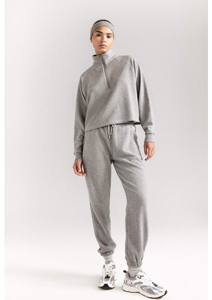 Fit Standart Fit Jogger Eşofman Altı Beli Paçası Lastikli D1707AX24AU