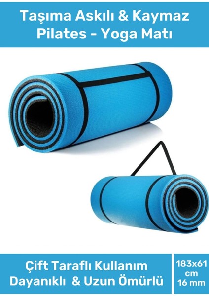 Konfor Modeli Çift Taraflı Kaymaz Silinebilir Pilates Meditasyon Minderi 16 mm Mat