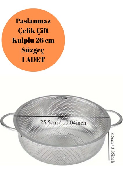 1 Parça 1 Adet 26 cm Paslanmaz Çelik Süzgeç Sepeti, Mutfak Makarna Pirinç Meyve Yiyecek Suzgeci Leğ fiyatları