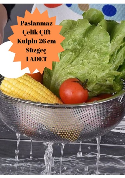 1 Parça 1 Adet 26 cm Paslanmaz Çelik Süzgeç Sepeti, Mutfak Makarna Pirinç Meyve Yiyecek Suzgeci Leğ fırsatları