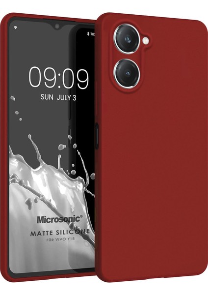 Matte Silicone Vivo Y18 Kılıf Kırmızı