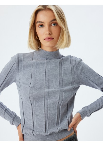 Triko Kazak Dik Yaka Dokulu Uzun Kollu fiyatları