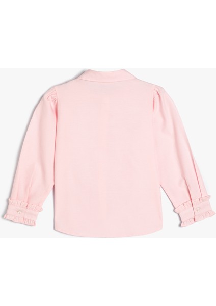 Okul Gömleği Klasik Yaka Düğme Kapamalı Fırfır Detaylı fiyatları