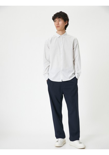 Slim Fit Gömlek Yarım Italyan Yaka Düğmeli Pamuklu fiyatları