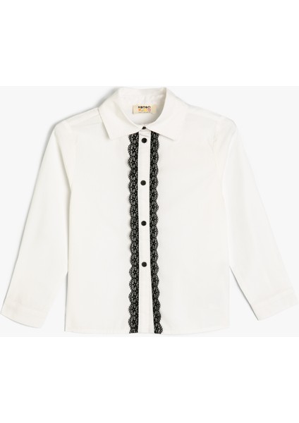 Okul Gömleği Düğme Kapamalı Fırfır Detaylı Pamuklu modelleri