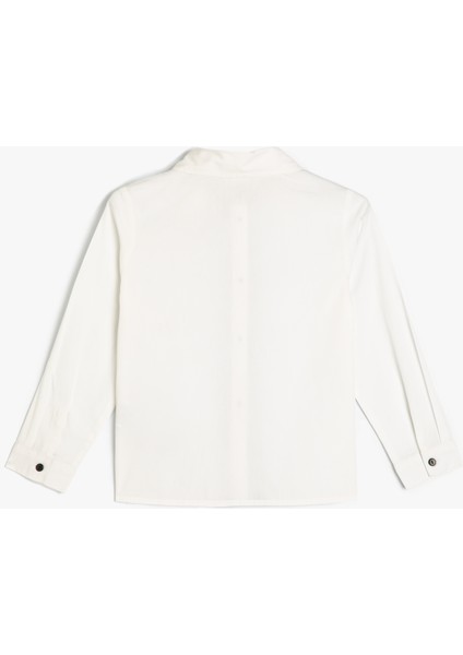 Okul Gömleği Düğme Kapamalı Fırfır Detaylı Pamuklu fırsatları