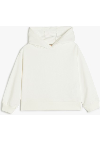 Basic Kapşonlu Sweatshirt Uzun Kollu Pamuklu