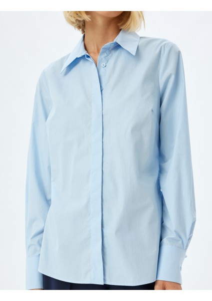 Basic Poplin Gömlek Uzun Kollu Pamuklu Regular Fit