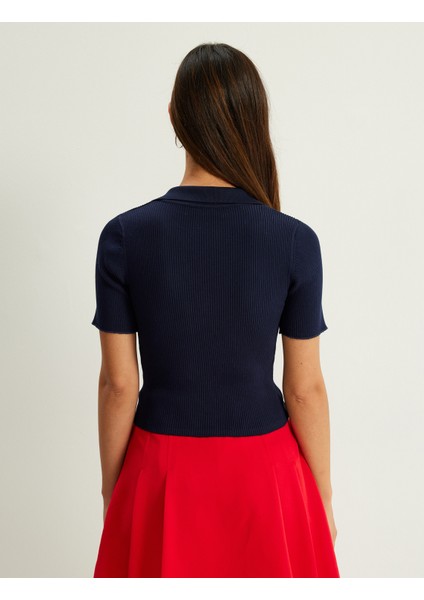 Polo Yaka Kazak Triko Kısa Kollu fırsatları