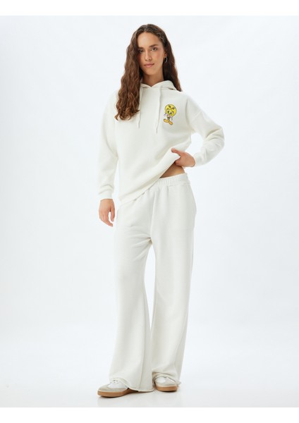 Tweety Oversize Sweatshirt Kapüşonlu Arkası Baskılı Lisanslı fiyatları