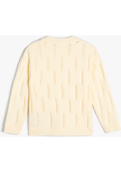 Sweatshirt Dokulu Bisiklet Yaka Uzun Kollu fiyatları