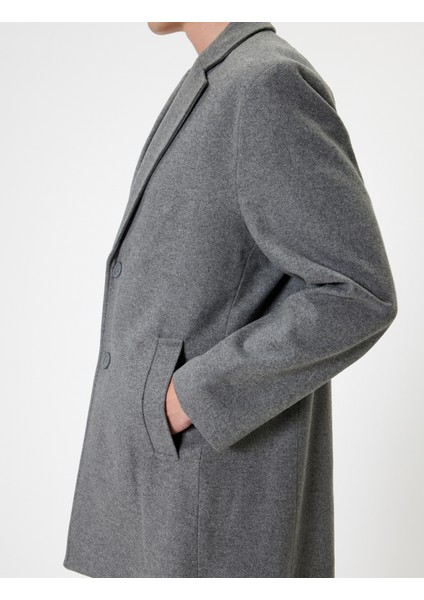 Slim Fit Kaşe Kaban Cep Detaylı indirimleri