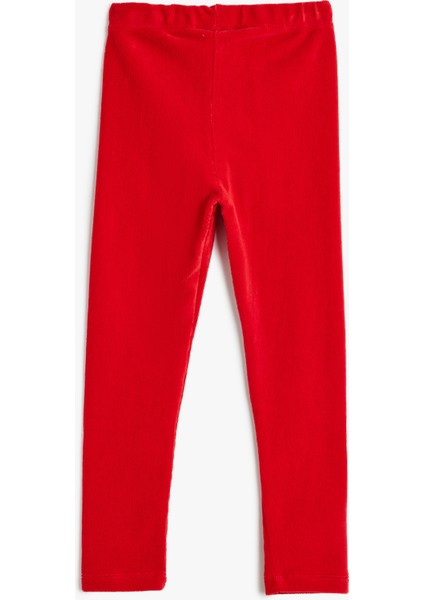 Kadife Tayt Kız Çocuklar İçin Yüksek Bel Lastikli Rahat Fitilli Kırmızı fiyatları