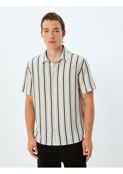 Kısa Kollu Gömlek Baskılı Viskon modelleri