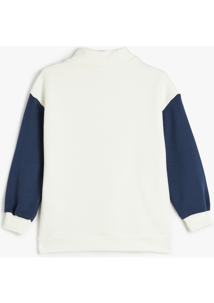 Sweatshirt Dik Yaka Yarım Fermuarlı Şehir Baskılı Uzun Kollu fiyatları