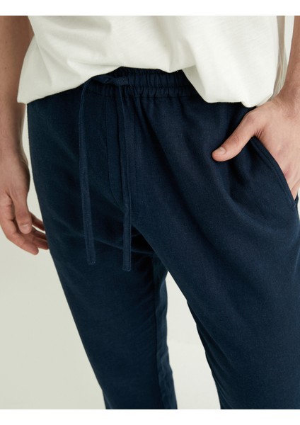 Keten Pantolon Beli Bağcıklı Cep Detaylı indirimleri