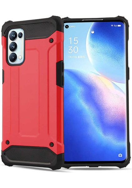 Oppo Reno 5 Pro 5g Kılıf Zore Crash Silikon Kapak-Kırmızı