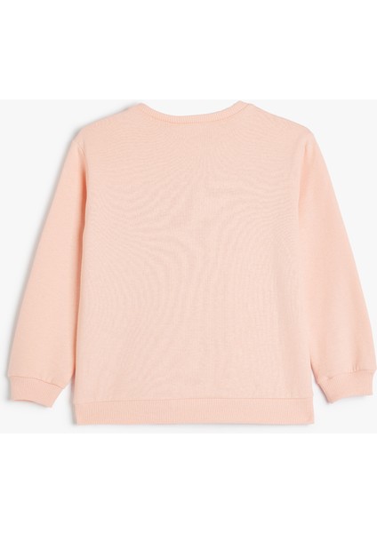 Unicorn Sweatshirt Simli Uzun Kollu Bisiklet Yaka Pamuklu Şardonlu