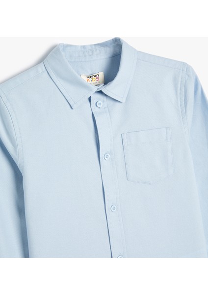 Okul Gömleği Cep Detaylı Uzun Kollu Pamuklu Klasik Yaka modelleri