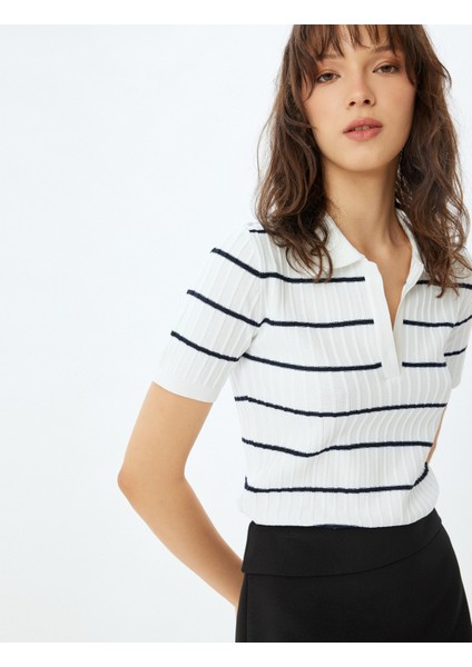 Polo Triko Kazak Kısa Kollu Dokulu