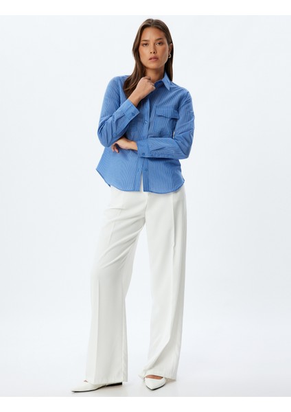 Gömlek Uzun Kollu Kapaklı Çift Cep Detaylı Pamuklu fiyatları