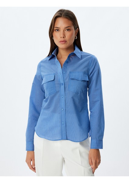 Gömlek Uzun Kollu Kapaklı Çift Cep Detaylı Pamuklu modelleri