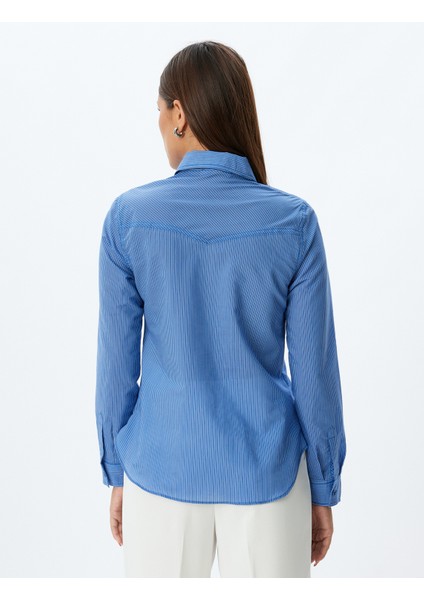 Gömlek Uzun Kollu Kapaklı Çift Cep Detaylı Pamuklu fırsatları