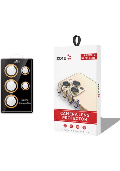 Galaxy S23 Ultra Zore Cl-12 Premium Safir Parmak Izi Bırakmayan Anti-Reflective Kamera Lens Koruyucu