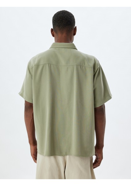 Basic Gömlek Viskon Kısa Kollu Cep Detaylı fırsatları