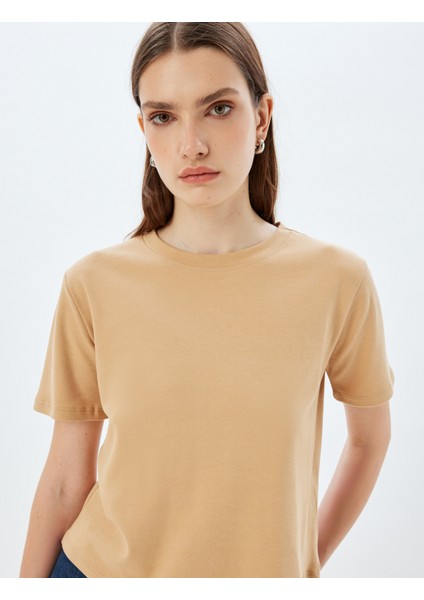 Basic Tişört Kısa Kollu Bisiklet Yaka Pamuklu