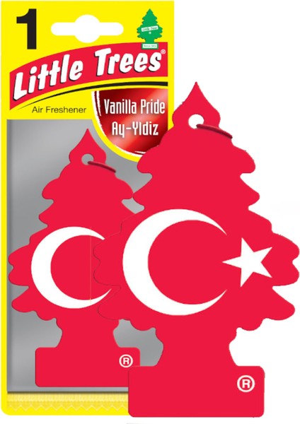 Little Trees Little Tree Türk Bayrağı Ay Yıldız Oto Kağıt Koku 2 Adet Asma Araba Kokusu